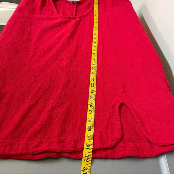 Oh My Gauze Women’s XXL Red Tunic Lightweight Bohemian Lagenlook Artsy Cotton - Picture 7 of 10